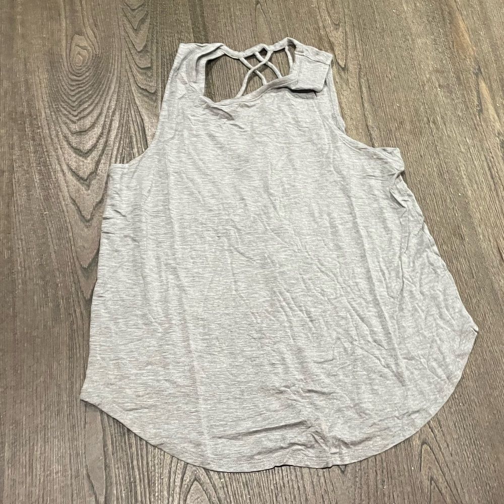 NWT Chaser Gray Vintage Wash Open Back Tank Top Size M